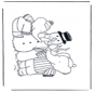 Babar making snowman