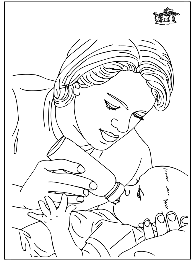 baby animals and their mothers coloring pages - photo #23