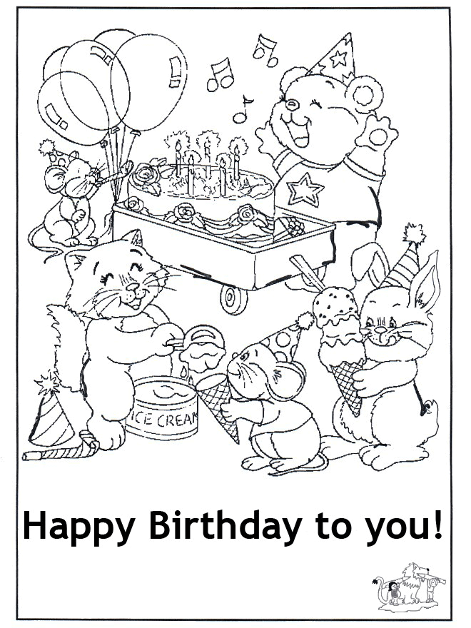 happy birthday cards coloring pages. Card happy birthday 5