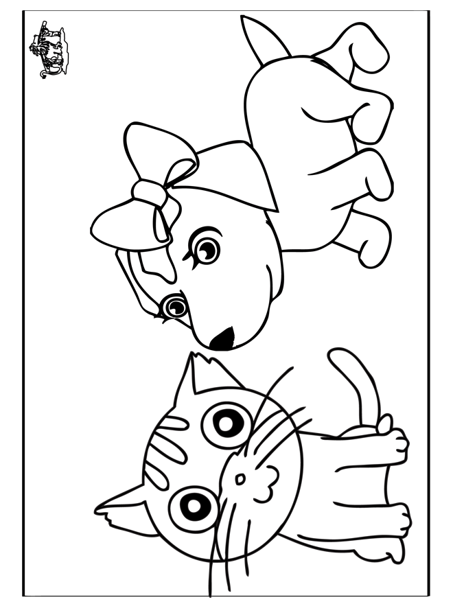 Pics Photos  Dog And Cat Coloring Page