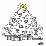 Christmas coloring pages - Child with x-mastree 2