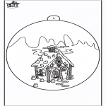 Christmas coloring pages - Christmas ball small house