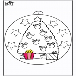 Christmas coloring pages - Christmas ball with Christmas tree