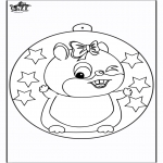 Christmas coloring pages - Christmas ball with hamster