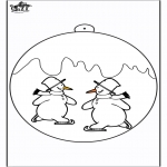 Christmas coloring pages - Christmas ball with snowman