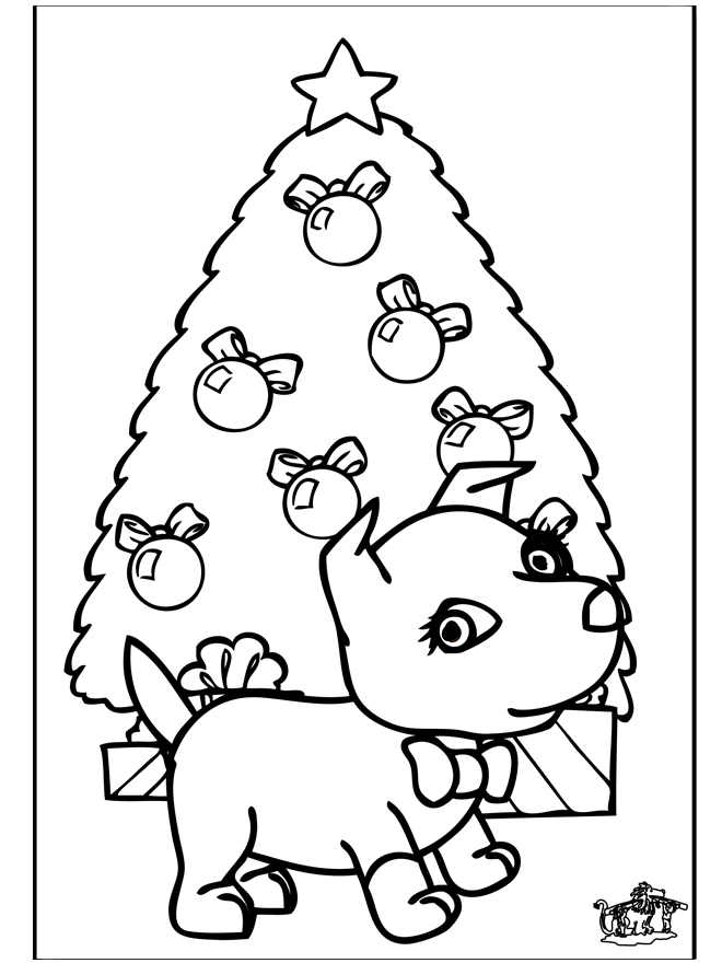 Christmas dog 2 - Coloring pages Christmas