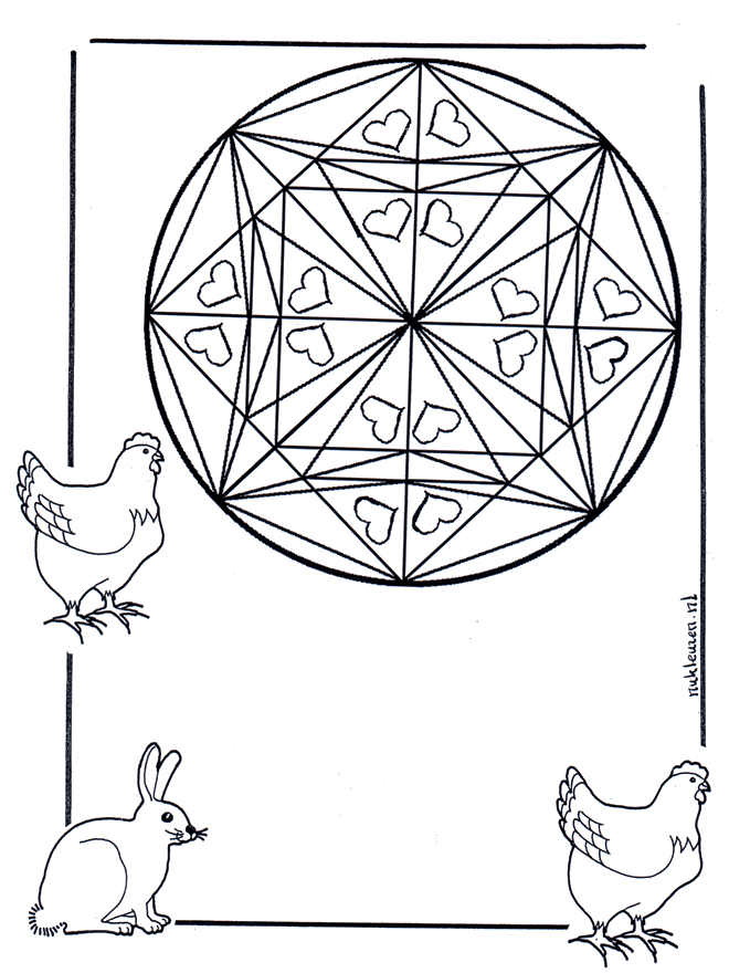 Coloring page mandala hearts coloring pages of flowers and hearts. Coloring page mandala hearts