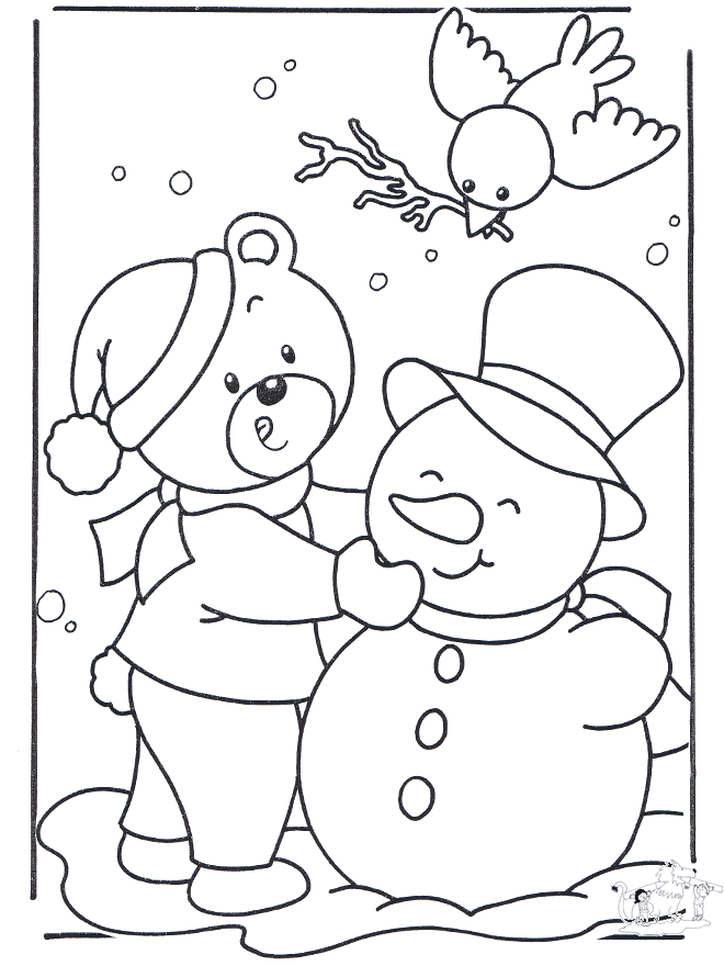 a snowy day coloring pages - photo #47
