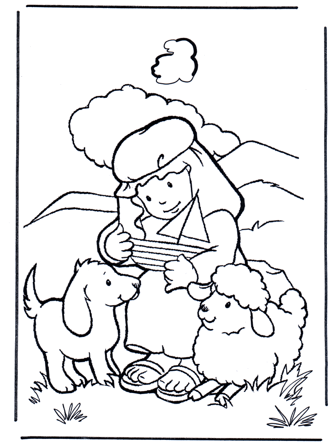 david coloring pages shepherd - photo #1