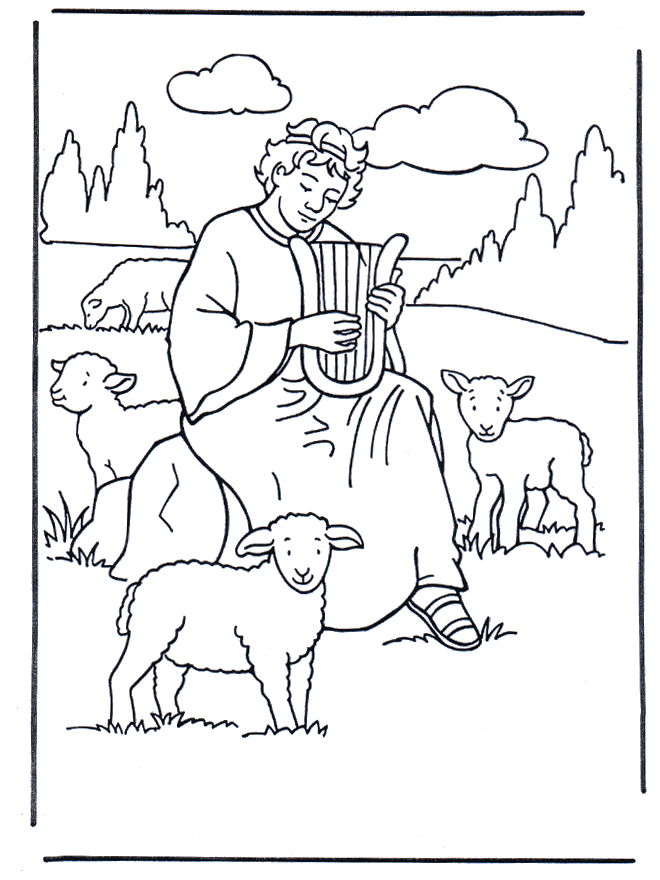 david coloring pages shepherd - photo #2