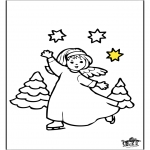 Christmas coloring pages - Drawing Angel