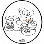 Theme coloring pages - Easter Bunny - Pricking card
