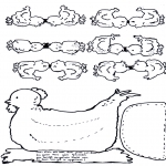 Theme coloring pages - Easter chicken 2