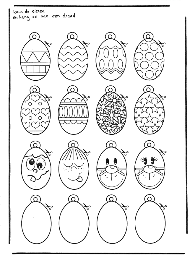 easter eggs colouring in pages. Easter eggs