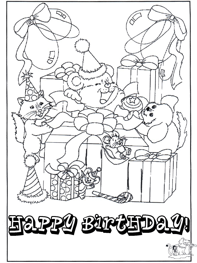 (Theme coloring pages / Birthday / Free coloring pages Happy Birthday)