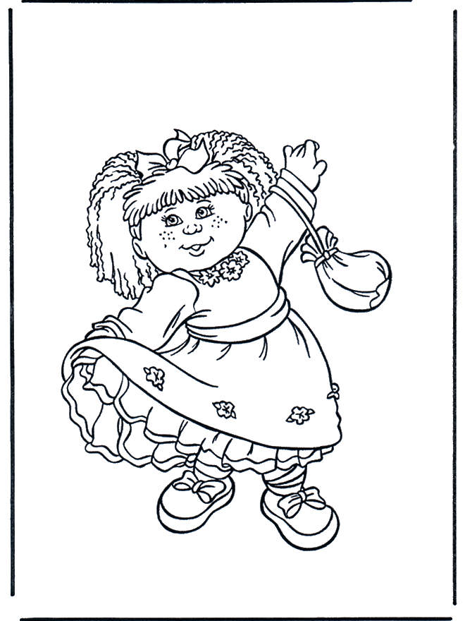  Girl with dress Children coloring page 