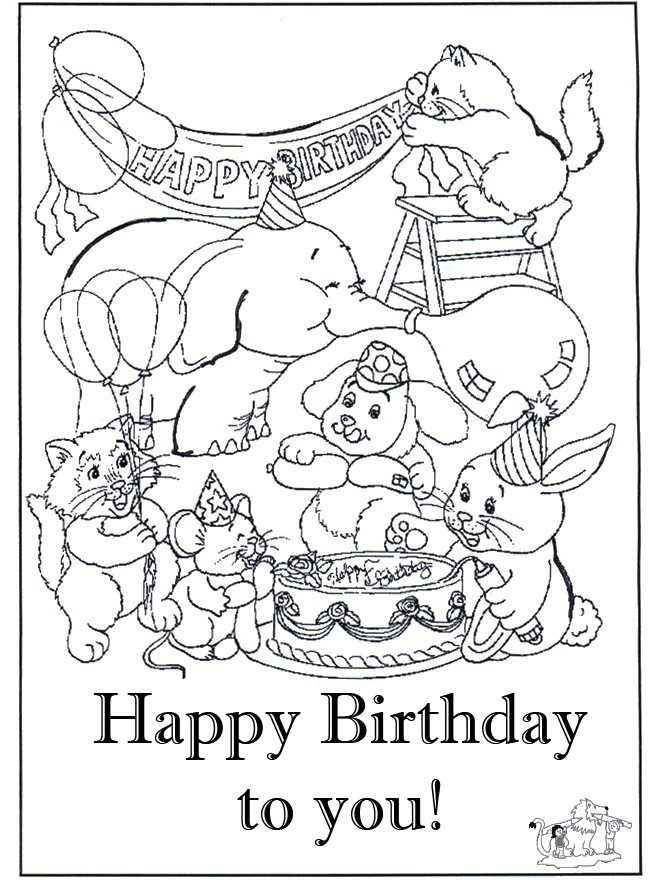 Happy Birthday Animals Funny. HAPPY BIRTHDAY COLORING PAGES