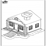 Winter coloring pages - House in the snow
