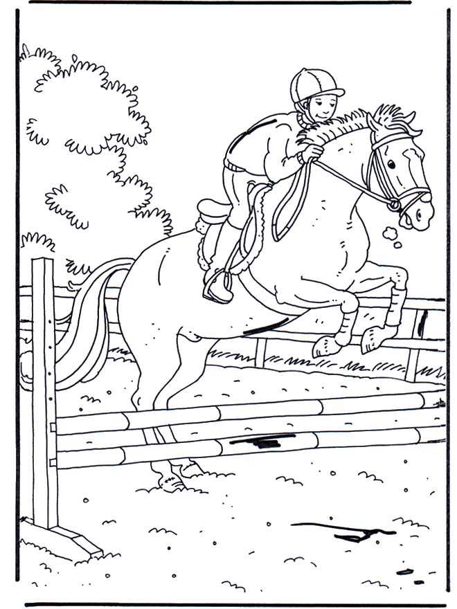 FunnyColoring.com / Animals coloring pages / Horses / Jumping