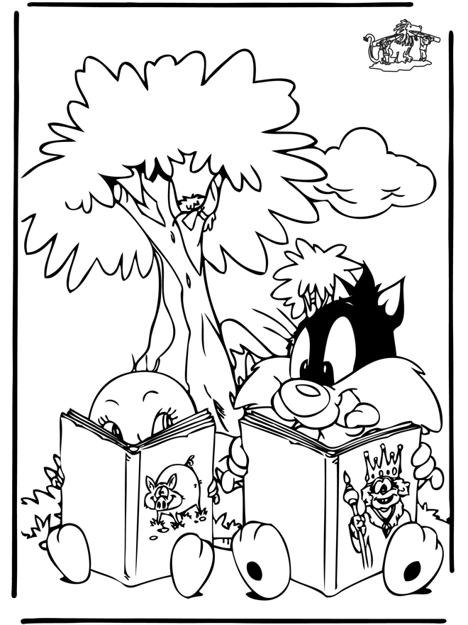 Kids coloring pages / Children coloring page / Reading 2
