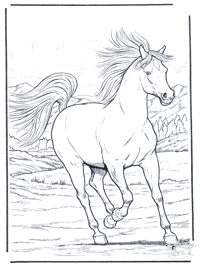 coloring pages horses running - photo #4