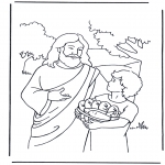 Bible coloring pages - 5 bread and 2 fish 4