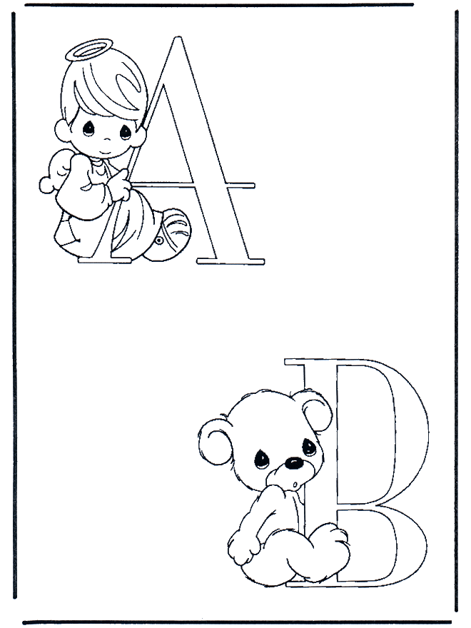 A and B - Alphabeth coloring pages
