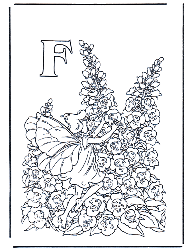 Alphabet F - Alphabeth coloring pages