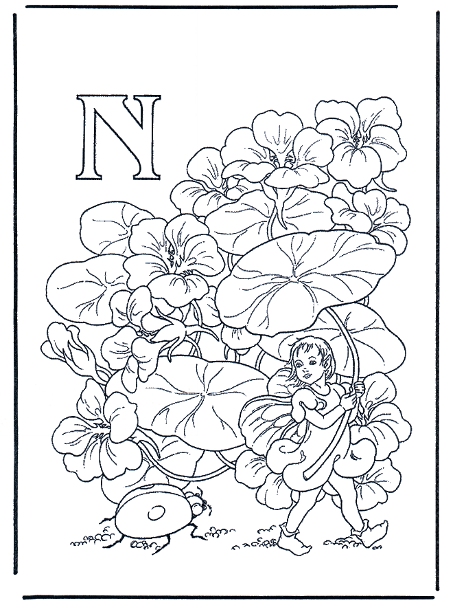 Alphabet N - Alphabeth coloring pages