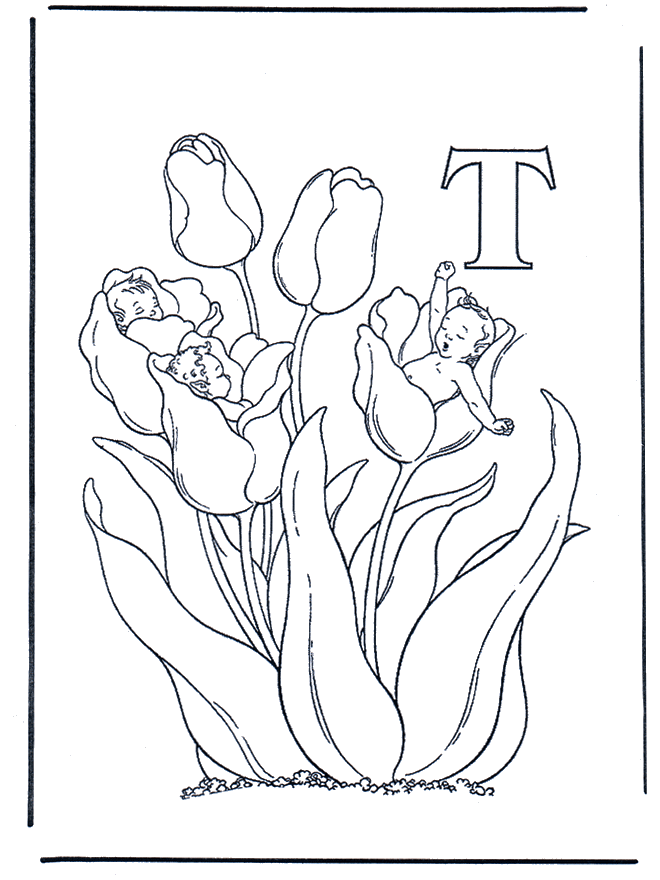 Alphabet T - Alphabeth coloring pages