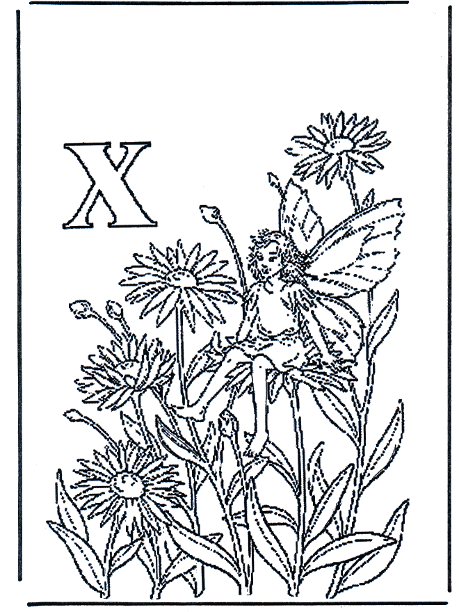 Alphabet X - Alphabeth coloring pages