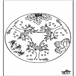 Mandala Coloring Pages - Autumn mandala 1