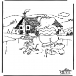 Winter coloring pages - Babar winter