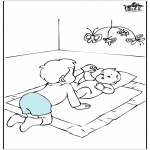 Theme coloring pages - Baby and his brother