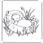 Theme coloring pages - Baby in basket