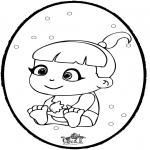 Theme coloring pages - Baby - Pricking card 1