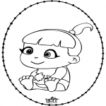 Theme coloring pages - Baby - Pricking card 2