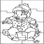 Theme coloring pages - Baby puzzle 1