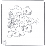 Christmas coloring pages - Bear at x-mastree