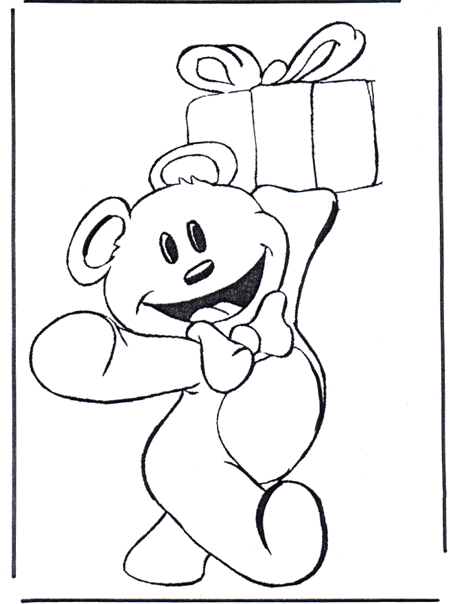 Bear with present - Birthday