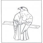 Animals coloring pages - Bird of prey in tree