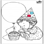 Theme coloring pages - Birthday 1 year