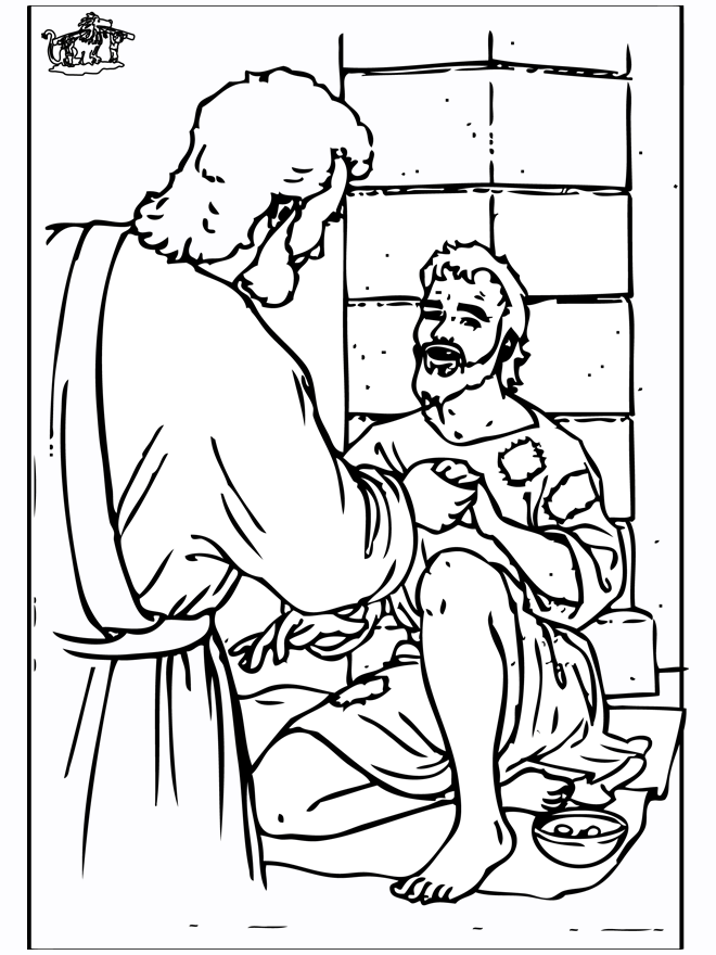 jesus heals the blind man coloring page