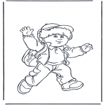 Kids coloring pages - Boy with bag