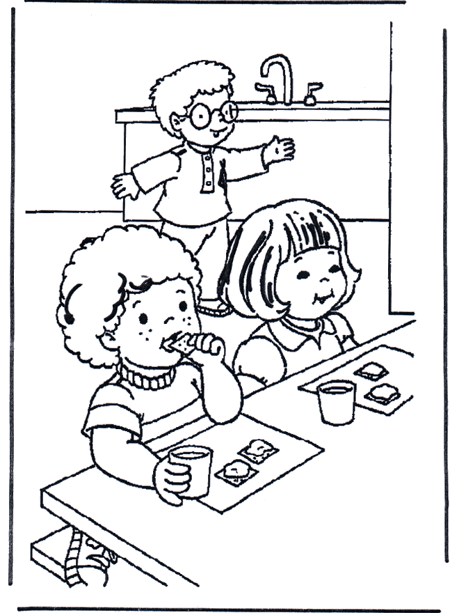 Breakfast - Children coloring page