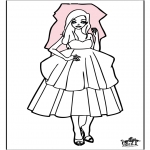 Theme coloring pages - Bride