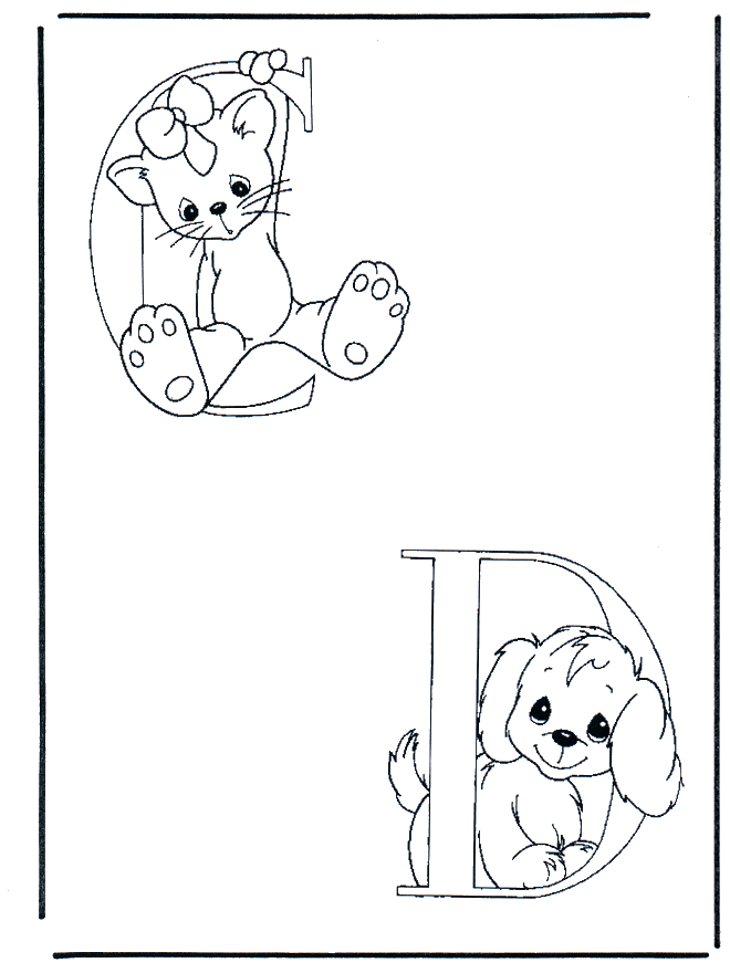 C and D - Alphabeth coloring pages