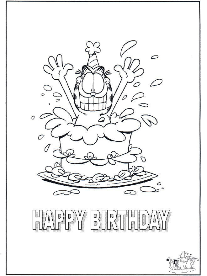 birthday happy coloring cards card garfield funnycoloring crafts congratulations advertisement