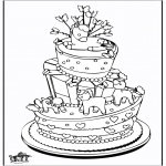 Theme coloring pages - Celebration cake