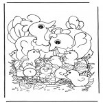 Theme coloring pages - Chicken with eggs